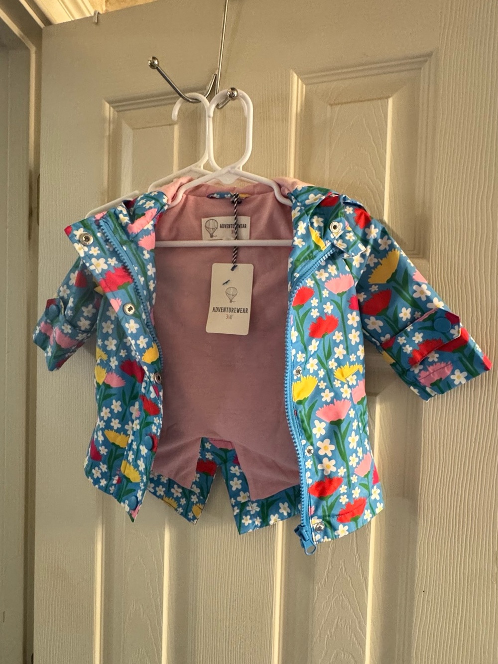Blue Floral Kids' Hooded Jacket